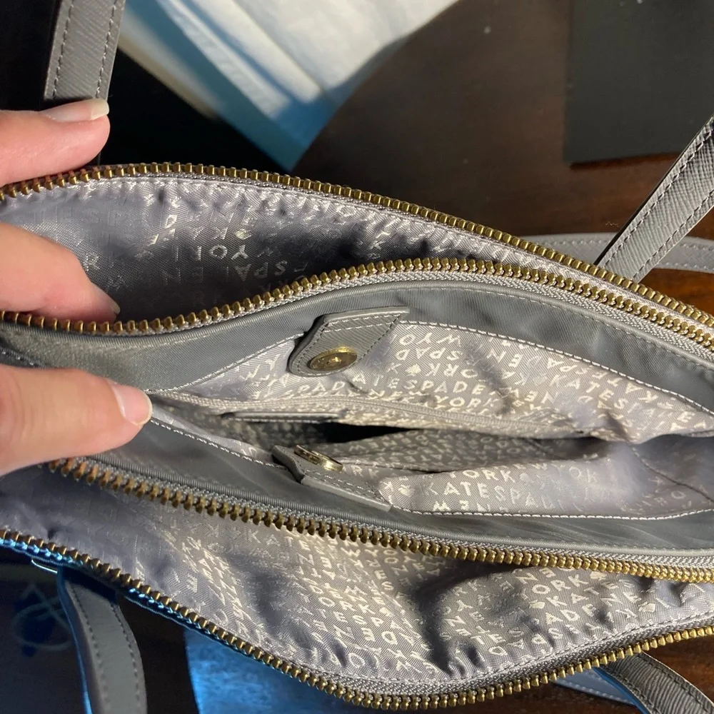 Kate Spade Light Gray Tote Bag